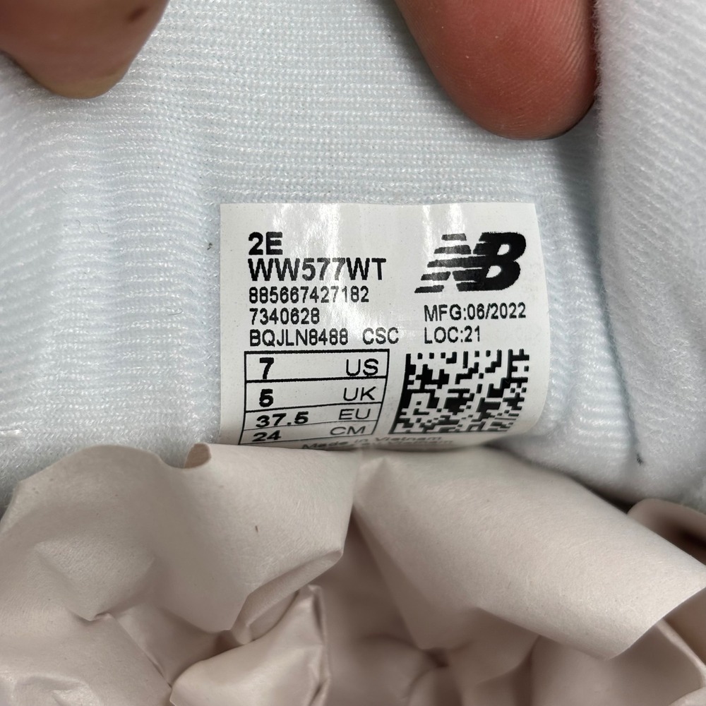 New Balance 577v1 White Leather Walking Shoes WW577WT Womens 7 2E Extra Wide - Picture 6 of 8